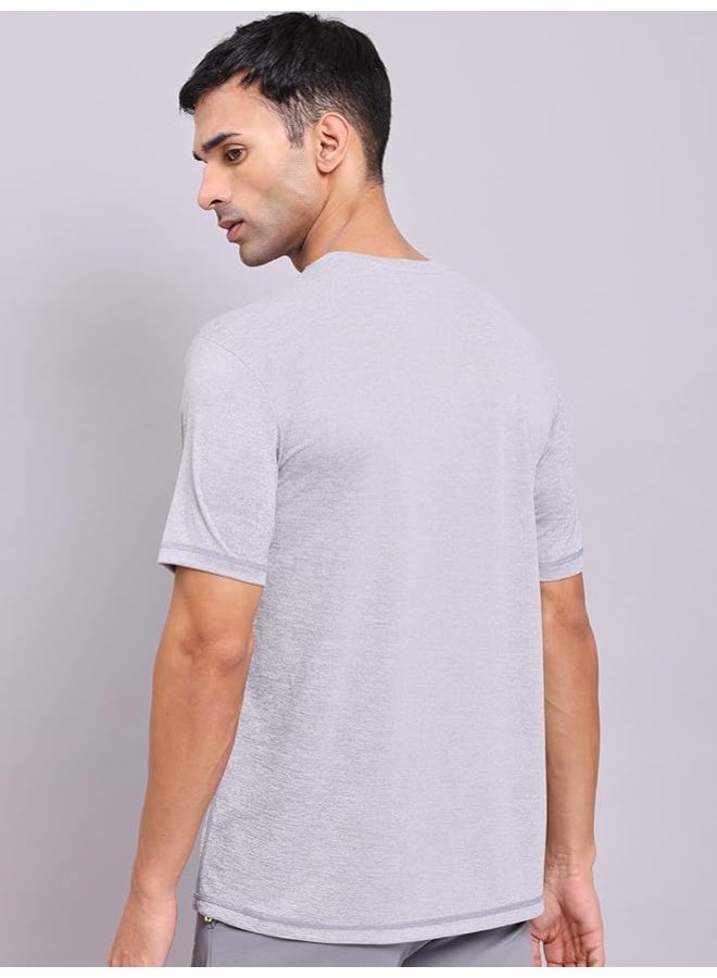 تكنوسبورت تي شيرت Active من البوليستر بقصة ضيقة للرجال من TECHNOSPORT - (OR40) عبوة من قطعة واحدة - Image 2