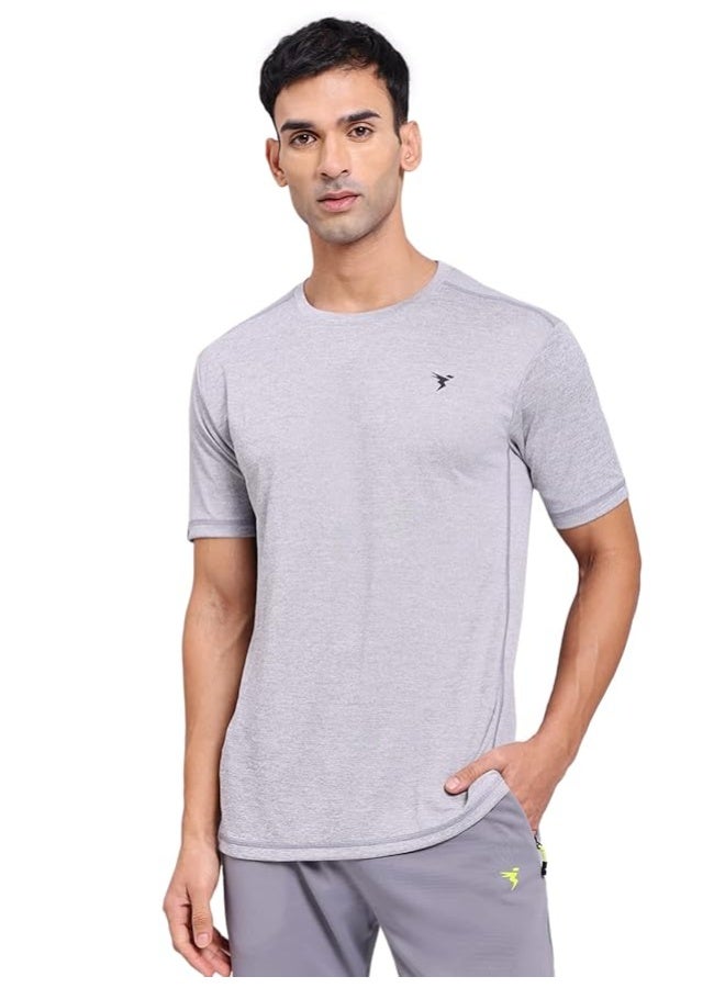 تكنوسبورت تي شيرت Active من البوليستر بقصة ضيقة للرجال من TECHNOSPORT - (OR40) عبوة من قطعة واحدة - Image 1