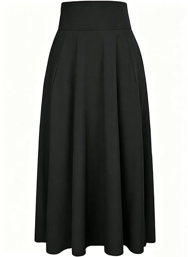 Take Two Black A-Line Maxi Skirt with Bow Tie Detail - Image 5