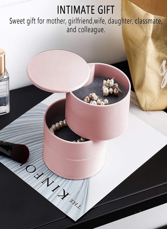 Storescent Jewellery Box, Travel Jewelry Organizer for Necklace Earring Rings Jewelry Case Holder for Women (4-Layer Pink) - Image 4