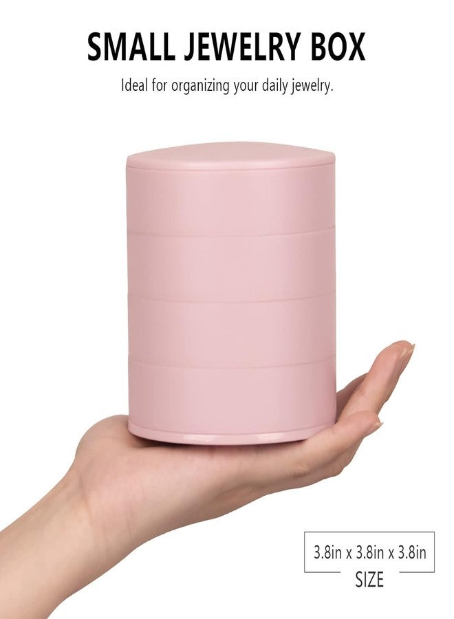 Storescent Jewellery Box, Travel Jewelry Organizer for Necklace Earring Rings Jewelry Case Holder for Women (4-Layer Pink) - Image 2