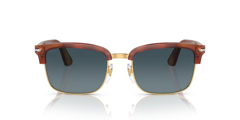 Persol Men's PO3327S Polarized Rectangular Sunglasses, Terra Di Siena, 54 mm - Image 1