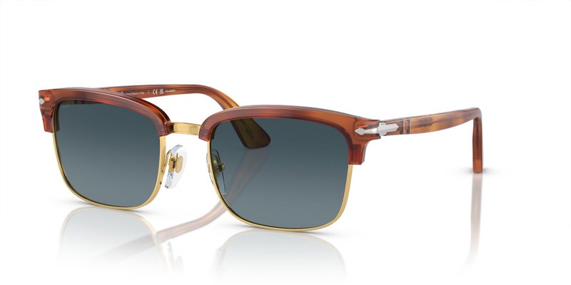 Persol Men's PO3327S Polarized Rectangular Sunglasses, Terra Di Siena, 54 mm - Image 2