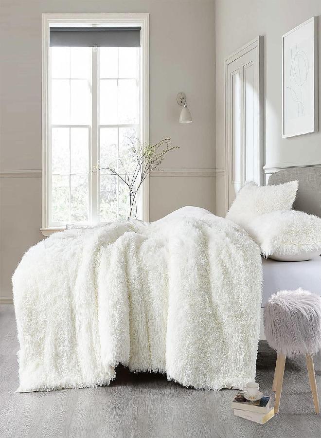 Simple&Opulence French Linen Duvet Cover Set - Twin Size(68" x 86")- 2 Pieces (1 Comforter Cover,1 Pillowcase)- Natural Flax Cotton Blend-Solid Color Breathable Farmhouse Bedding-Off White - Image 2