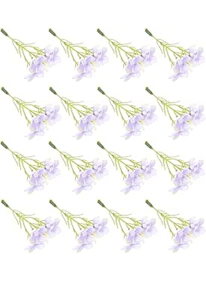 Purple Silk Hydrangea Floral Picks 20pcs For Wedding Decoration DIY Craft Bridal Hair - Image 1