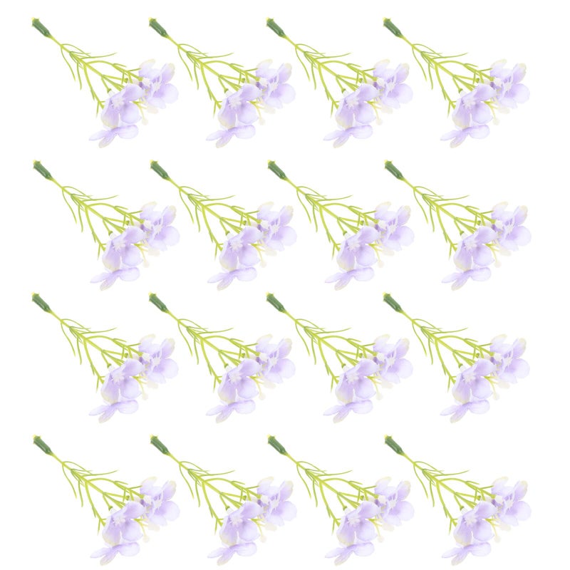 Purple Silk Hydrangea Floral Picks 20pcs For Wedding Decoration DIY Craft Bridal Hair - Image 2