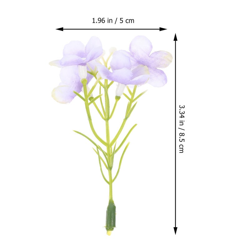 Purple Silk Hydrangea Floral Picks 20pcs For Wedding Decoration DIY Craft Bridal Hair - Image 3
