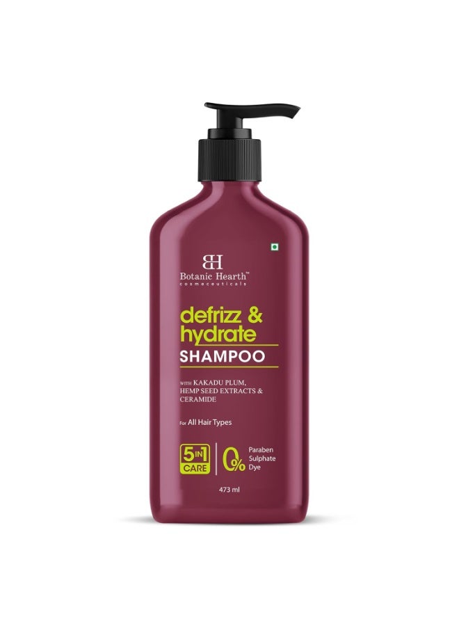 Botanic Hearth Defrizz & Hydrate Shampoo with Ceramides & Hemp Seed Oil | Intense Hydration & Frizz Control | Locks in Moisture & Boosts Shine |Formula | Sulfate & Paraben Free, - Image 1