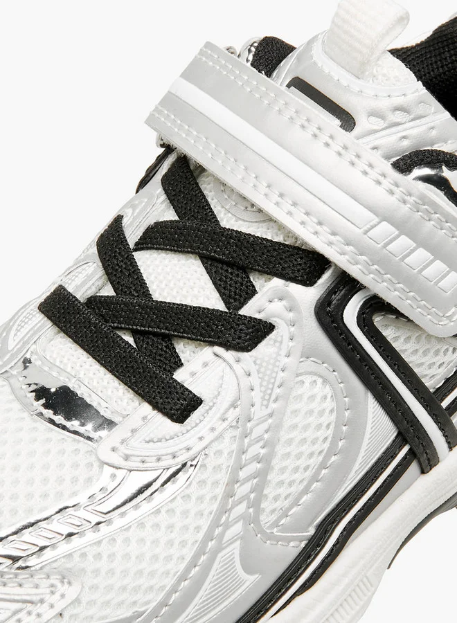 Little Missy Panelled Sneakers with Hook and Loop Closure