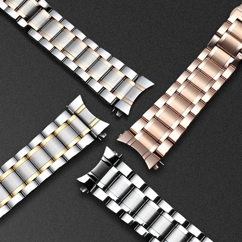 Bluejw Solid Stainless Steel Watch Band with Butterfly Buckle - Universal Replacement Bracelet Strap for Smart Watches - Arc/Straight End - Image 5