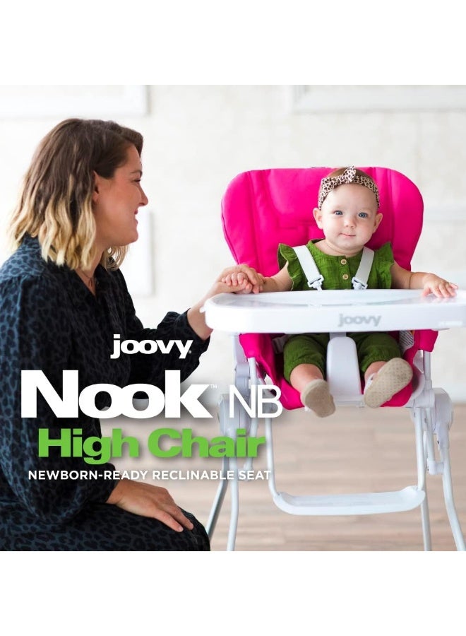 Joovy كرسي عالٍ جوفي نوك NB، مقعد قابل للإمالة، طي مدمج، صينية تفتح بسهولة، وردي كراش (2206) - Image 2