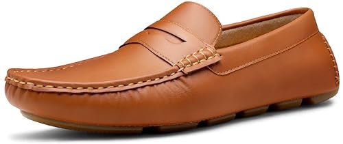 Vostey Men's Loafers Slip on Shoes Brown Loafers Driving Loafers Casual Penny Loafers for Men (BMY3002 Brown 10.5) - Image 1