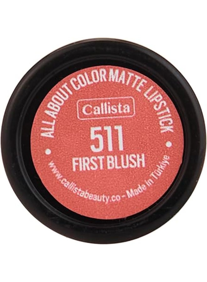 كاليستا أحمر شفاه مطفي بدرجة وردي ناعمة وفيتامين هـ – لون شفاه خفيف يدوم طويلاً بدرجة 511 فيرست بلش - Image 4