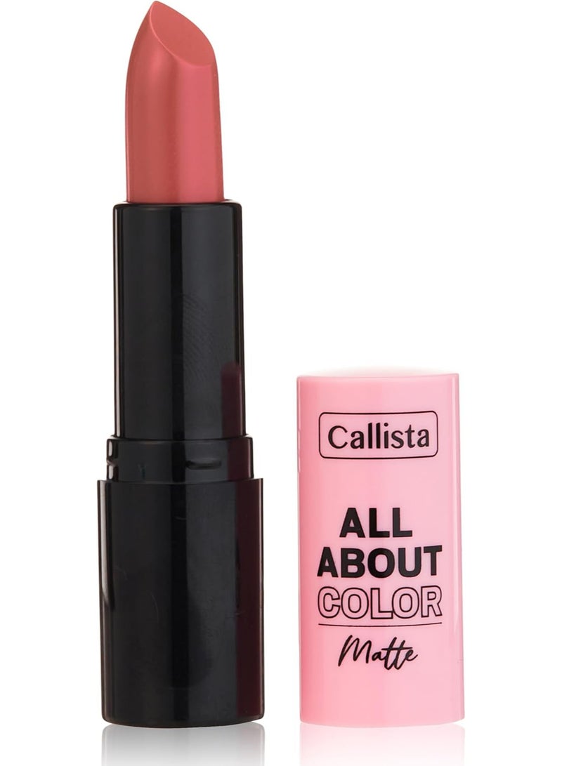 كاليستا أحمر شفاه مطفي بدرجة وردي ناعمة وفيتامين هـ – لون شفاه خفيف يدوم طويلاً بدرجة 511 فيرست بلش - Image 2