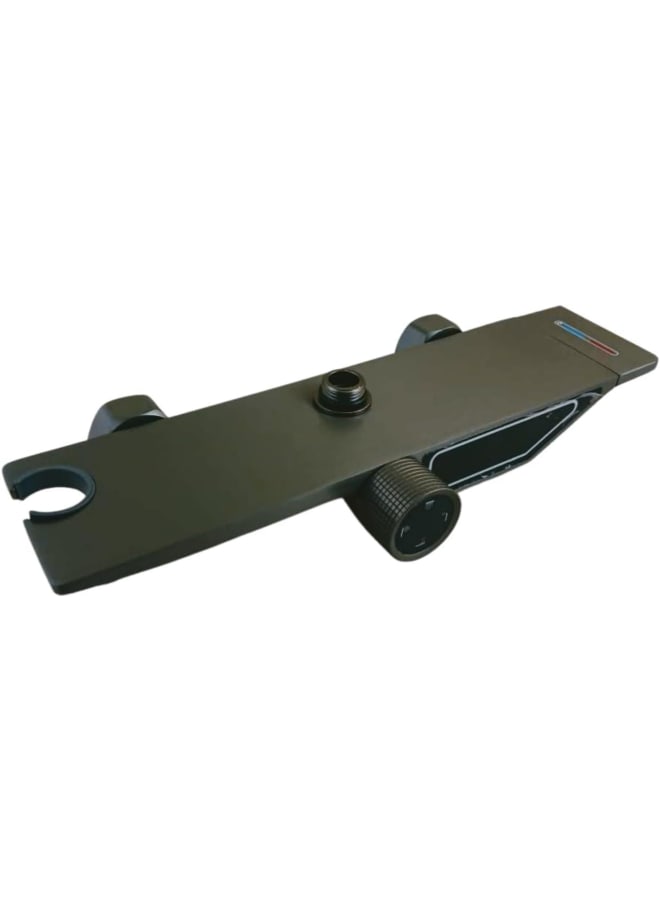 مجموعة دش ثرموستاتي مع مفاتيح بيانو ولوحة دش مع رأس دش يدوي وشطاف ومسدس عرض درجة الحرارة (كود 6)