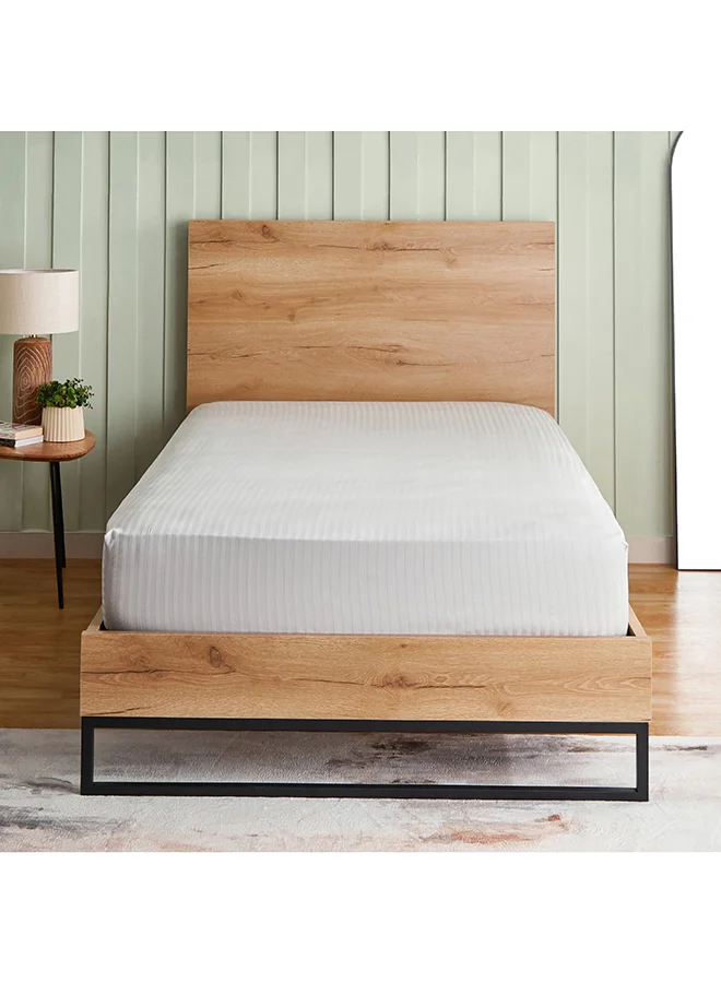 Home Box Hamilton Stripe Satin Cotton Single Fitted Sheet 200 x 30 x 90 cm