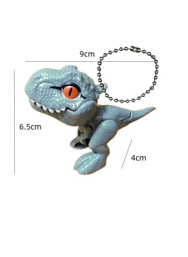 Finger-biting Dinosaur Toy Joint Movable Tyrannosaurus Rex Simulation Model Ornament Pendant Children Doll Birthday Gift-Color:Finger-biting Dinosaur Tyrannosaurus Rex Gray + Bracelet  - Image 1