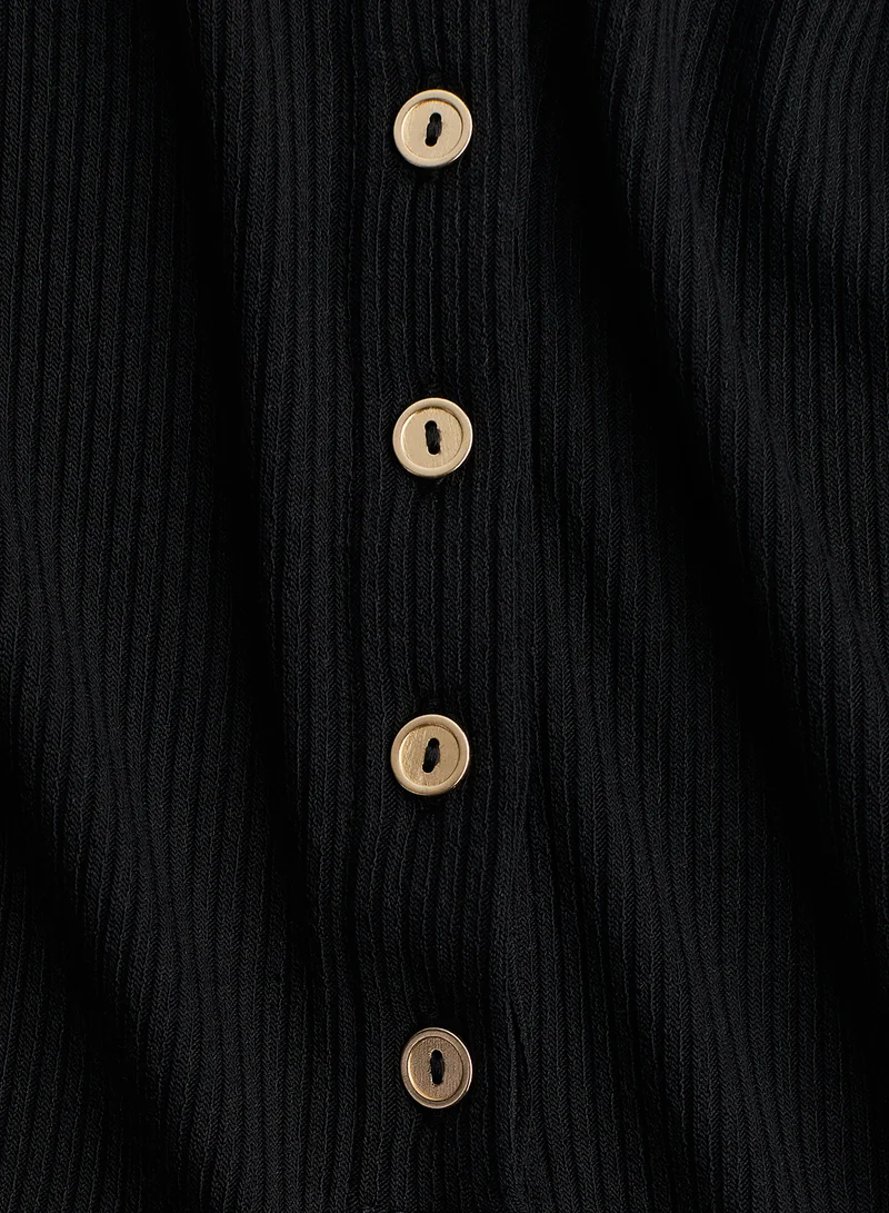 H&M Ribbed Button-Front Dress