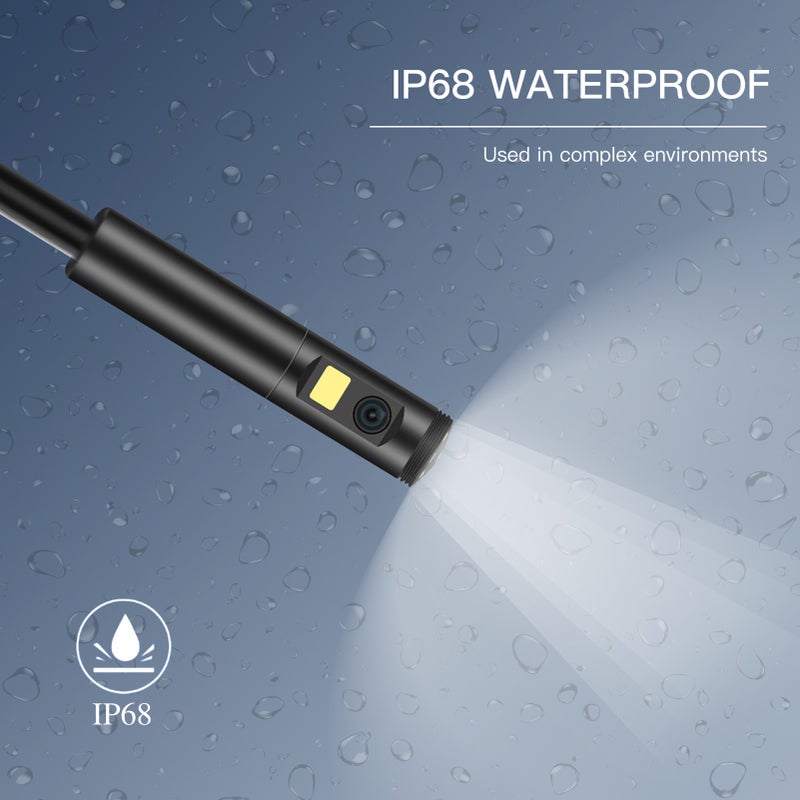 Industrial Endoscopy Borescope Inspection Camera 3 In 1 Interface Replacement for Type-C/ Android/ USB Port Built-in 9 Dimmable Adjustable Brightness LEDs 8mm Lens 1960 * 1080 Resolution IP68 Water - Image 5