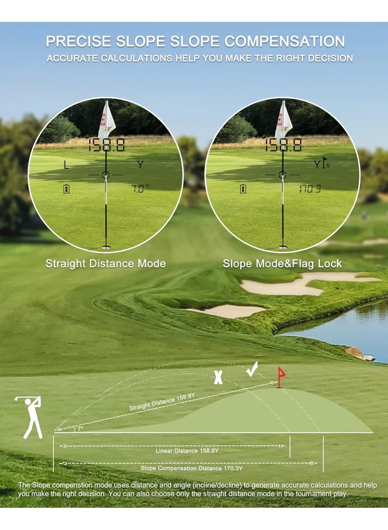 ATuMan Laser Golf Rangefinder with Slope, 6X Magnification, 1200 Yards, Fast Focus, flagpole Lock, ramp Compensation, Rechargeable, Suitable for Hunting, Outdoor Hiking, Search and Rescue (TR1) - Image 3