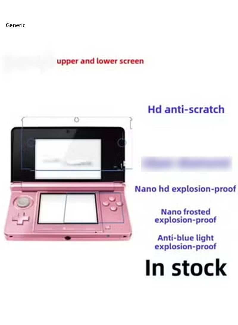متوفر في المخزون نينتندو 3DS فيلم حماية الشاشة العلوية والسفلية مضاد للضوء الأزرق فيلم ناعم مقاوم للانفجار - اللون: نانو غير لامع فيلم ناعم مقاوم للانفجار قالب الشاشة العلوية والسفلية