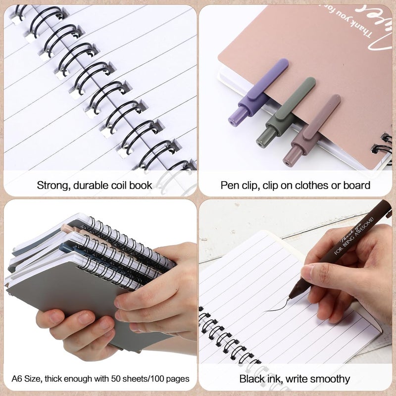 Honoson 30 Sets Employee Appreciation Gifts Thank You Spiral Notebook with Pen Set Inspiration Journal Notepad Staff Coworkers Office Team Gift Operation Christmas Bulk (Vivid Morandi Color) - Image 4
