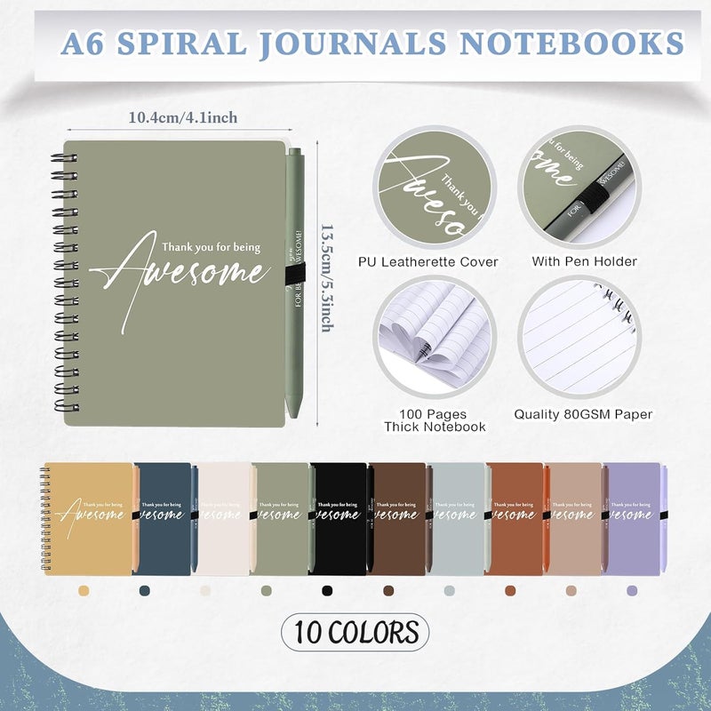 Honoson 30 Sets Employee Appreciation Gifts Thank You Spiral Notebook with Pen Set Inspiration Journal Notepad Staff Coworkers Office Team Gift Operation Christmas Bulk (Vivid Morandi Color) - Image 2