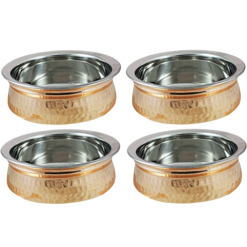 Ukal Ukal Pack of 50 CopperStainless Steel Serving Vegetable Dinner Handi Bowl Diameter 6 Inches 