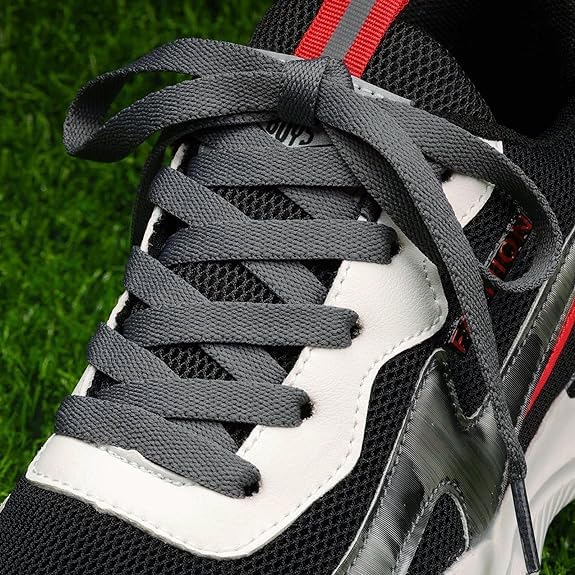 HAPPYMATES Shoes laces Flat 1/4" Athletic ShoeLaces for Sport/Running Shoes Shoe Strings 2Pair Shoes and Boot/Outdoor Walking Sneakers/Outdoor Hiking Shoe/Climbing shoelaces (DARK GREY FLAT) - Image 2