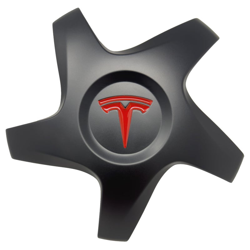 Wheel Logo Decal Overlay Stickers for Tesla Refresh Highland Model 3 Performance 2024 to Current 20in Warp 5pc Set Gloss Red