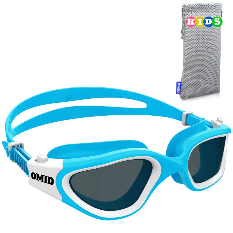 OMID Kids Swim Goggles, P2mini Polarized Swimming Goggles Comfortable for Age 6-14 - Image 1
