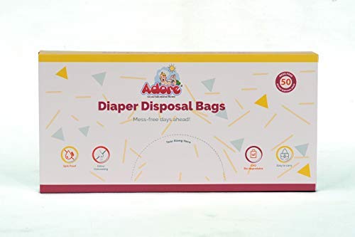 Adore Baby Diapers Bag for Baby 50 - Biodegradable, Leak-Proof Diaper Bags for Discreet Disposal of Diapers and Intimate Sanitary Products (50 Bags) - Image 5