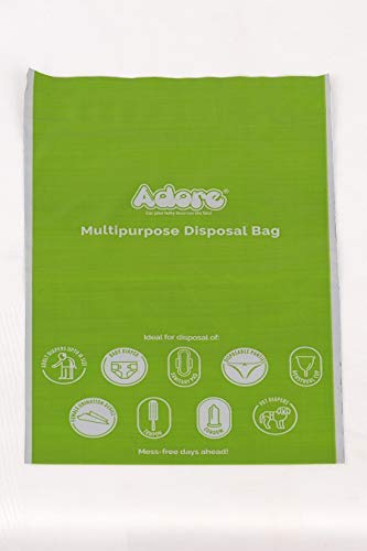Adore Baby Diapers Bag for Baby 50 - Biodegradable, Leak-Proof Diaper Bags for Discreet Disposal of Diapers and Intimate Sanitary Products (50 Bags) - Image 2