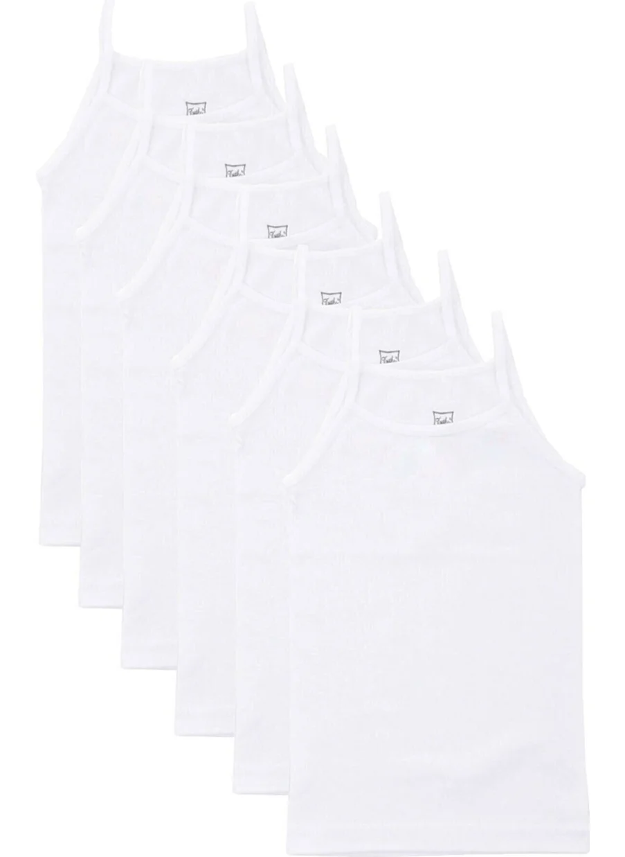 توتكو Girls' String Suspender Undershirt 6-Pack