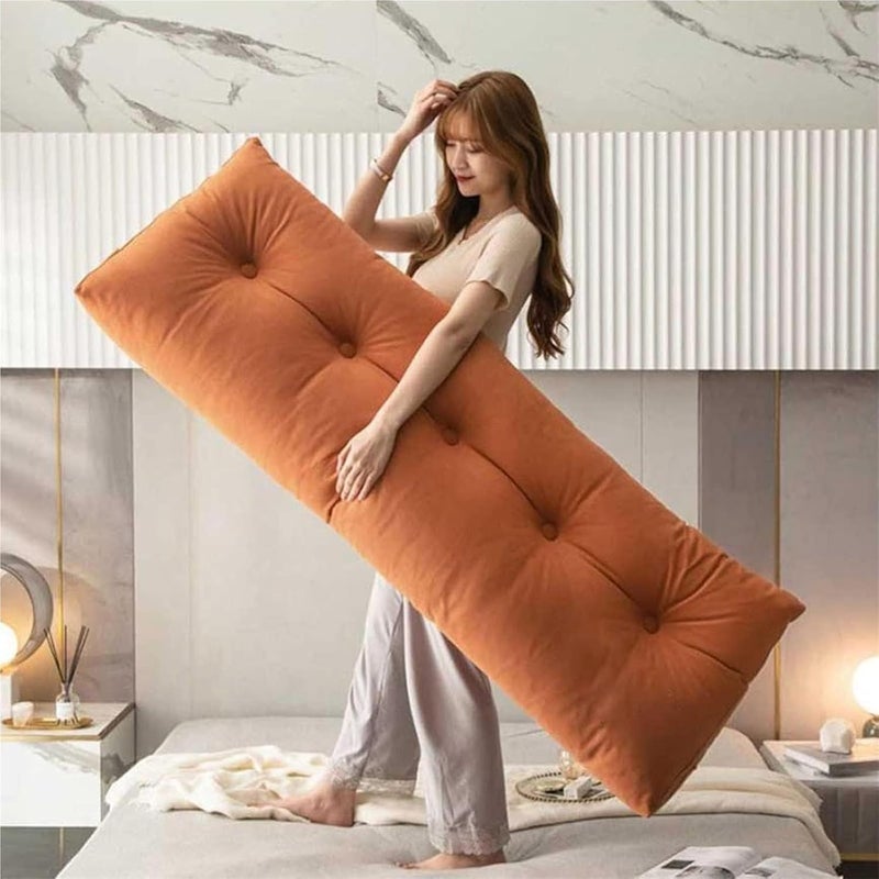 Triangular Headboard Pillow,Large Headboard Pillow Large Bolster Cushion Headboard Backrest Wedge Pillow with Removable Cover and Two Large Side Pockets,(P,80x50x20cm) - Image 5