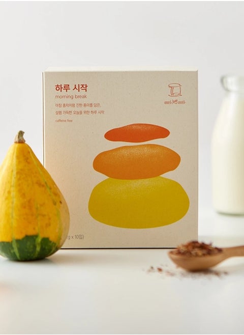 TABLA | Morning Break, A sweet and savory herbal blending pumpkin, red bean, and rooibos flavors, which helps eliminate excess water for a light start to your day, 10pcs, Made in Korea