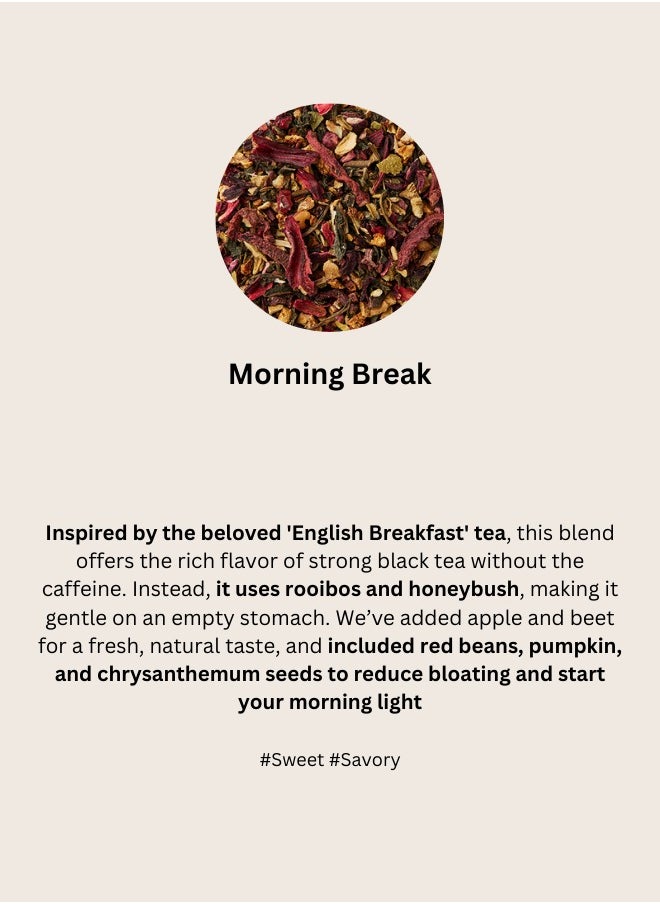 DILLYDILLY - TABLA | Morning Break, A sweet and savory herbal blending pumpkin, red bean, and rooibos flavors, which helps eliminate excess water for a light start to your day, 10pcs, Made in Korea - Image 1