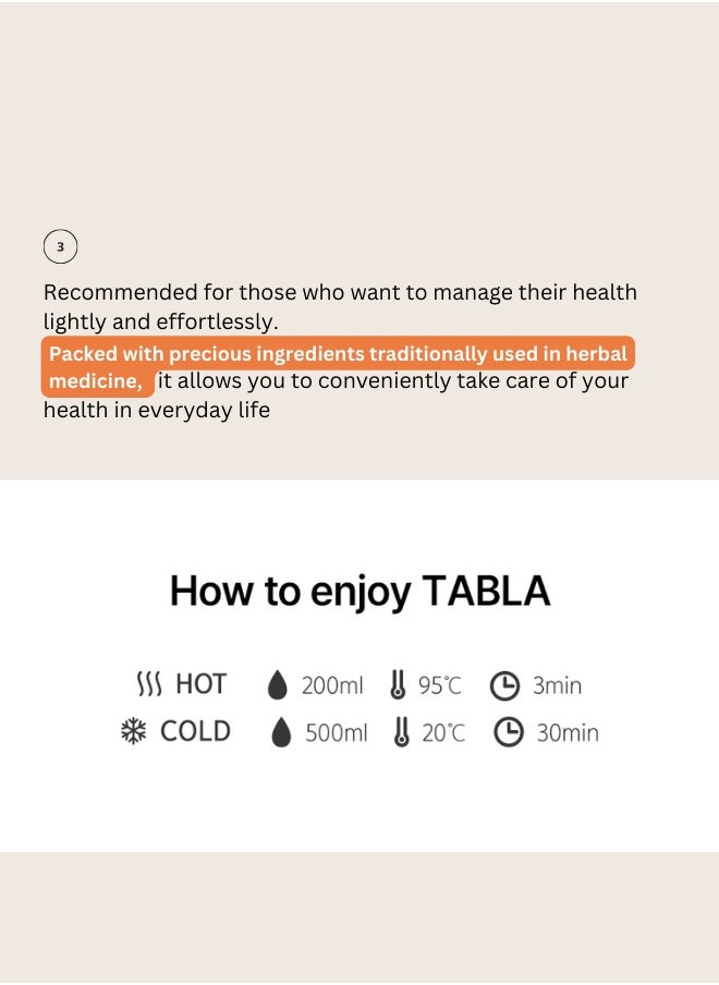 DILLYDILLY - TABLA | Morning Break, A sweet and savory herbal blending pumpkin, red bean, and rooibos flavors, which helps eliminate excess water for a light start to your day, 10pcs, Made in Korea - Image 1