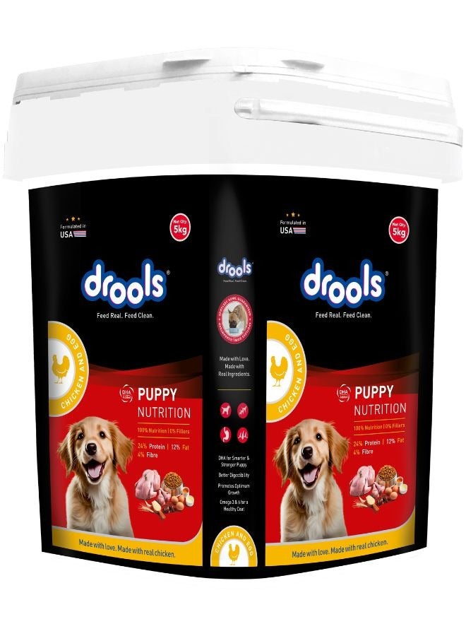 Drools طعام جاف للكلاب الجراء دجاج وبيض في علبة - Image 1