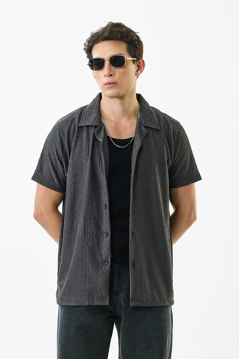 SNITCH Self-design Slim Fit Stretch Shirt