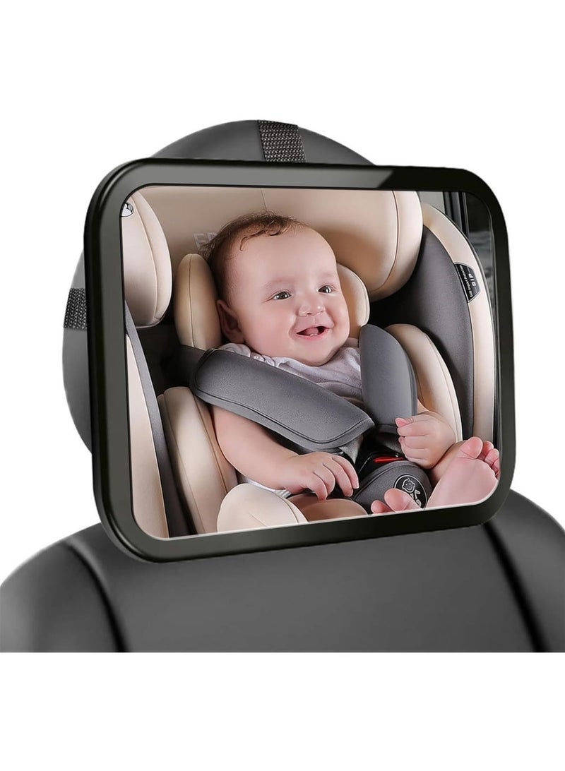 Arabest Baby Car Mirror, Babies Rear View Mirror for Car Back Seat, Adjustable Straps, See Infant in Vehicle for Most Cars & SUVs - Image 1