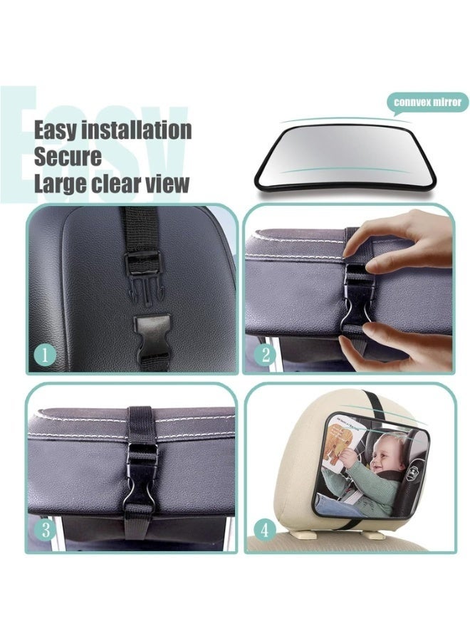 Arabest Baby Car Mirror, Babies Rear View Mirror for Car Back Seat, Adjustable Straps, See Infant in Vehicle for Most Cars & SUVs - Image 4