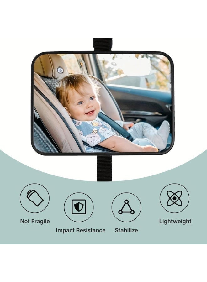 Arabest Baby Car Mirror, Babies Rear View Mirror for Car Back Seat, Adjustable Straps, See Infant in Vehicle for Most Cars & SUVs - Image 3