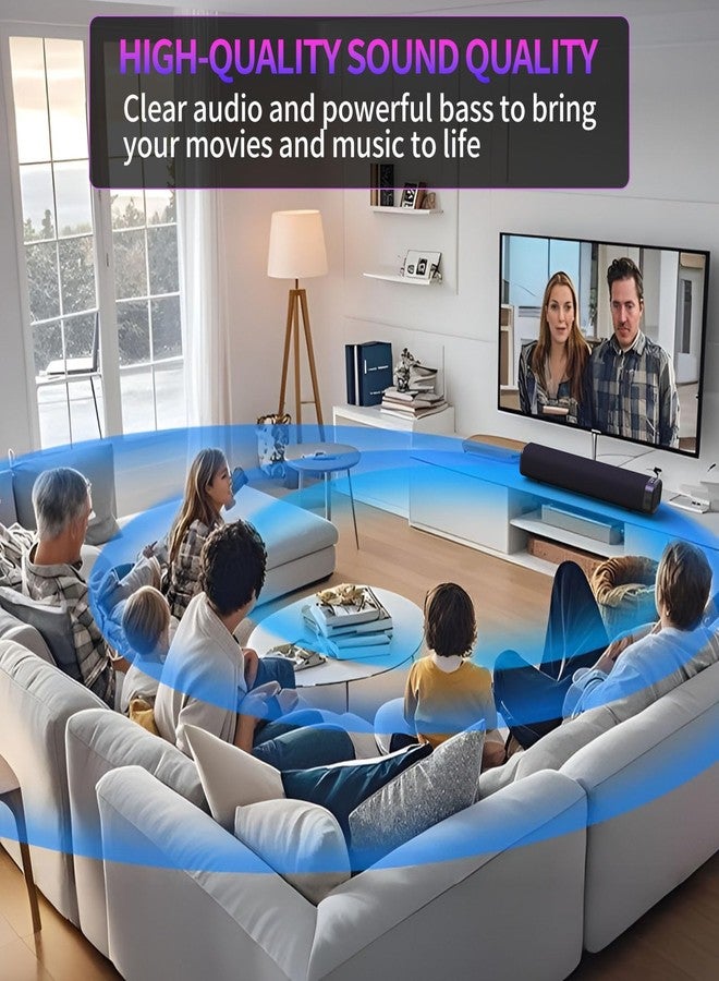 مكبر صوت Jierben للتلفزيونات الذكية، مكبر صوت، مكبر صوت بلوتوث، مع منفذ بصري/AUX/HD ARC، مكبرات صوت محيطية، نظام صوت محيطي للتلفزيون/الكمبيوتر/الألعاب/أجهزة العرض، مكبر صوت للكمبيوتر قابل للتثبيت على الحائط - Image 2
