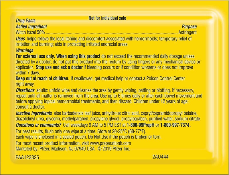 PREPARATION H Prep H Totable Wipe, 10 Count - Image 2