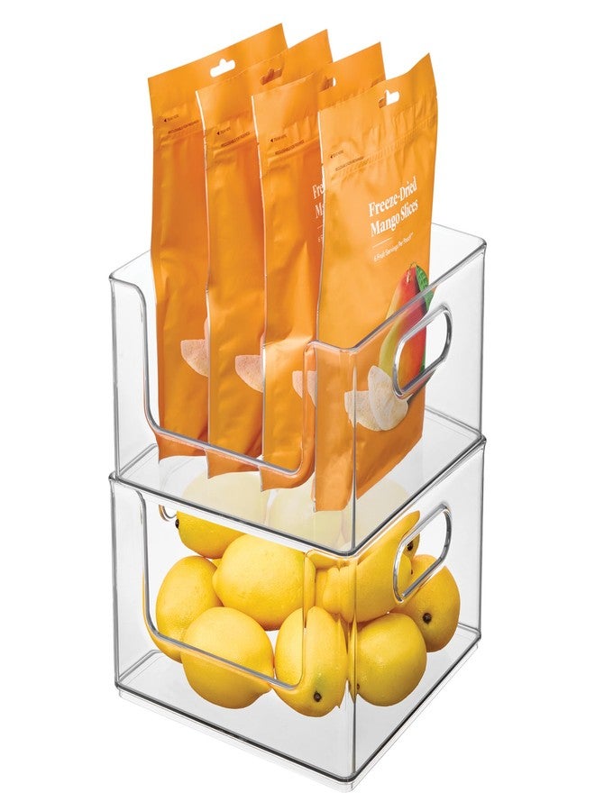InterDesign iDesign Stackable Clear Open Front Storage Bin, Easy Access Organizer for Pantry or Cabinet, 2-Pack - Image 1