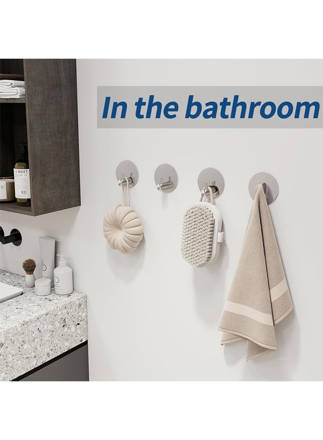 DUNISO 4-Pieces Self Adhesive Hooks for Hanging,Waterproof 304 Stainless Steel Hooks for Hanging Coat,Hat,Robe or Towel ,Single Organizer for Bathroom and Kitchen - Image 5