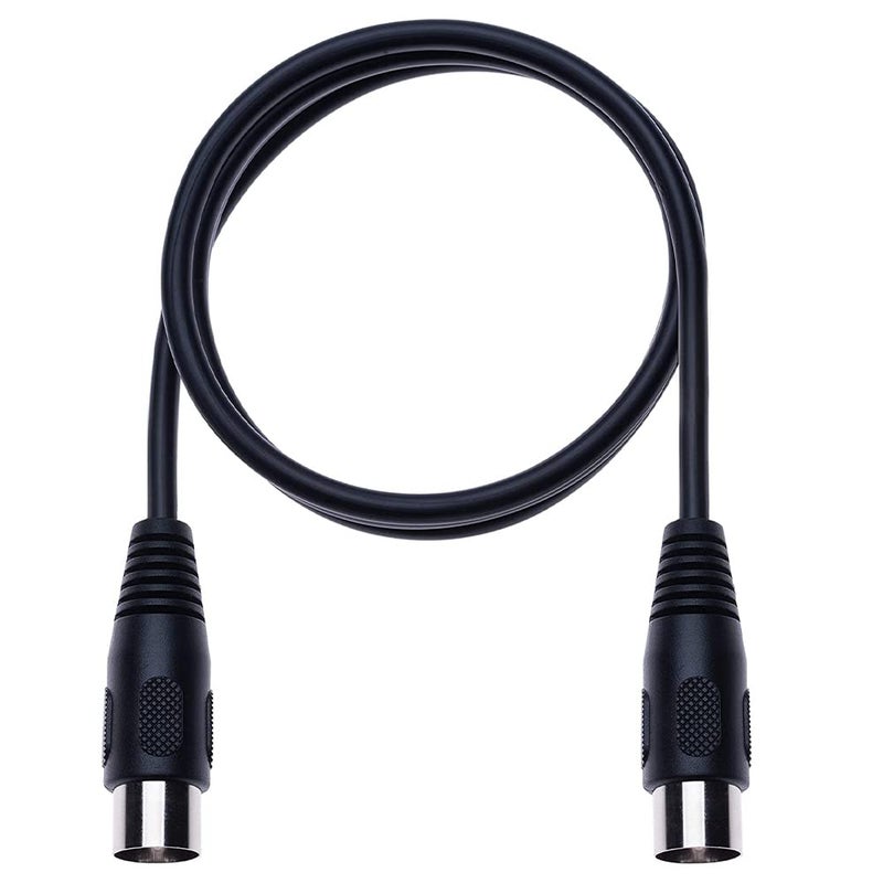 Getaria MIDI Cable 5 pin DIN plug 1m black, used for audio cables for electronic piano, MIDI keyboard, synthesizer, audio interface, sequencer, multi-effects peda - Image 2