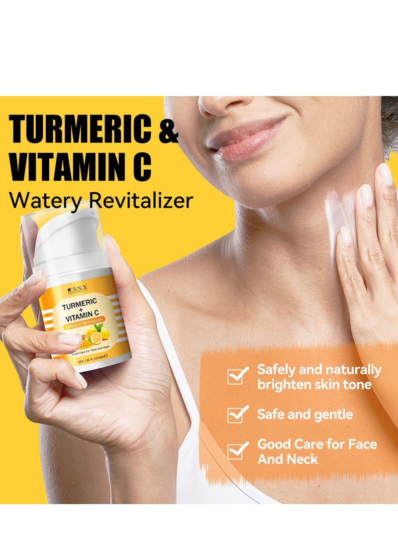 RSNY Turmeric Face Cream, Vitamin C Face Moisturiser, Anti Aging Cream For Radiant & Glowing Skin, Dark Spot Corrector Remover For Face, Natural Turmeric Cream Skin Care, Erase Fine Lines, Firming 50ml - Image 3