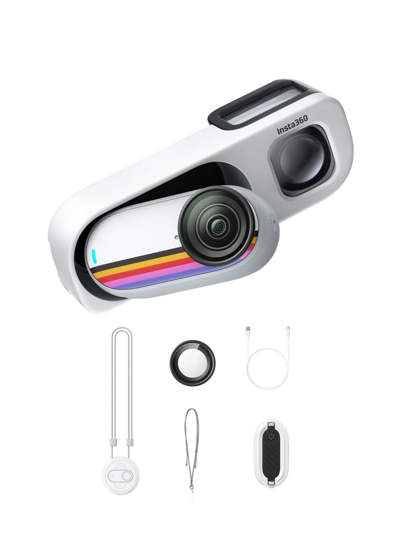 Insta360 GO 3S Retro Bundle Special Edition 128GB | Small 4K Vlogging Camera, Hands-Free POV Cam, Retro Filters, 4K30fps, Extra Bttery, Lightweight Wearable Vlog Camera for Street & Daily Shots - Canvas White - Image 1